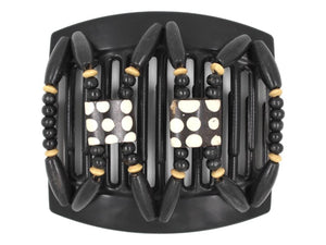 African Butterfly Thick Hair Comb - Stones & Bones Black 131