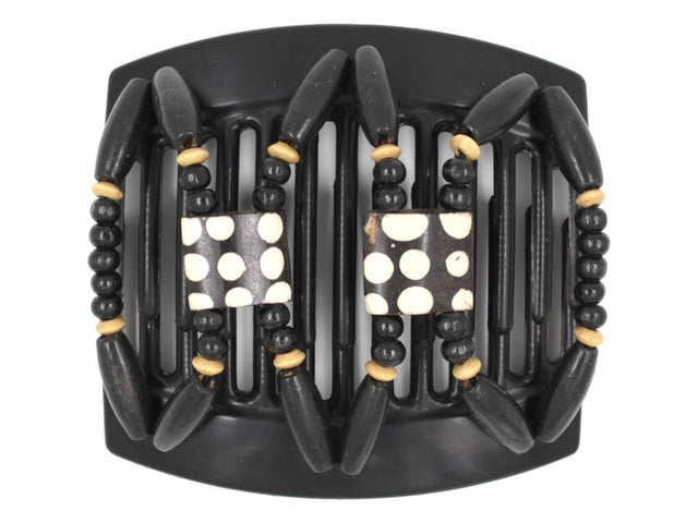 African Butterfly Thick Hair Comb - Stones & Bones Black 131