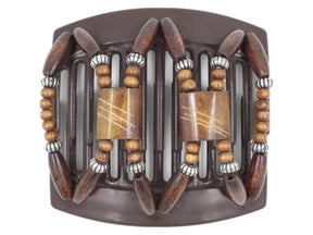 African Butterfly Thick Hair Comb - Stones & Bones Brown 116