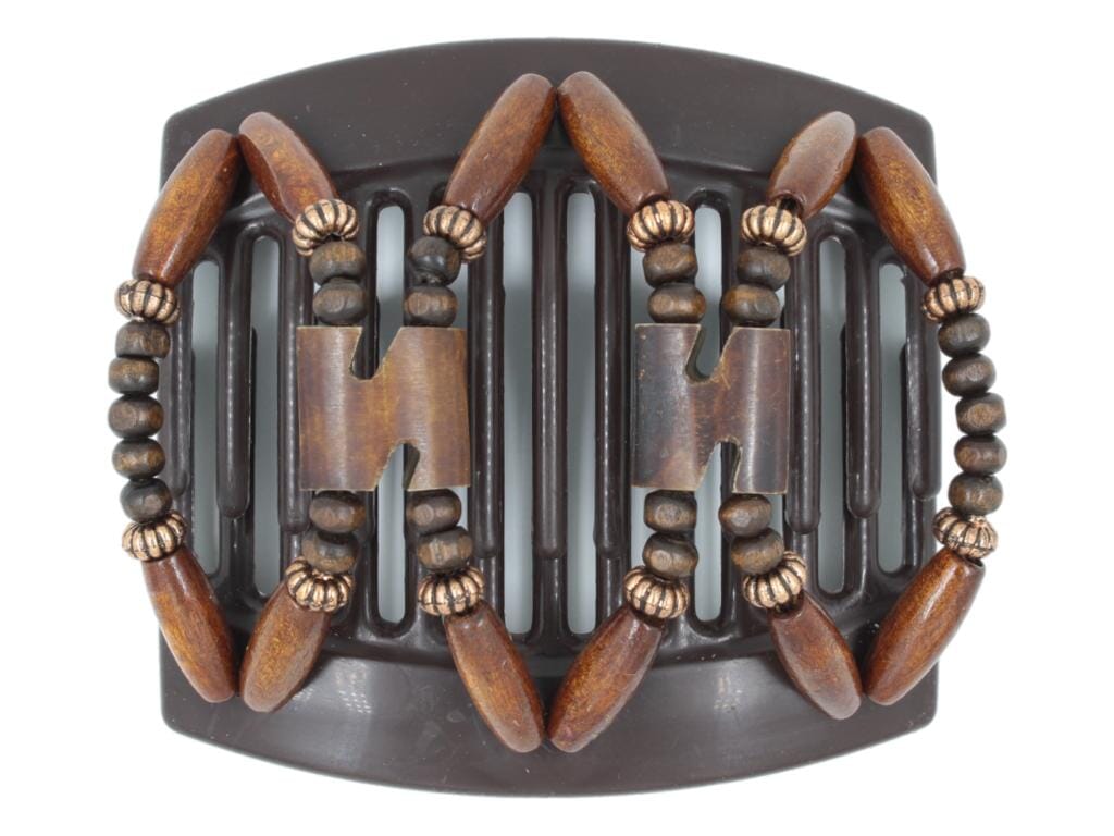 African Butterfly Thick Hair Comb - Stones & Bones Brown 119