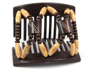 African Butterfly Thick Hair Comb - Stones & Bones Brown 122