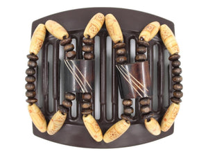African Butterfly Thick Hair Comb - Stones & Bones Brown 122