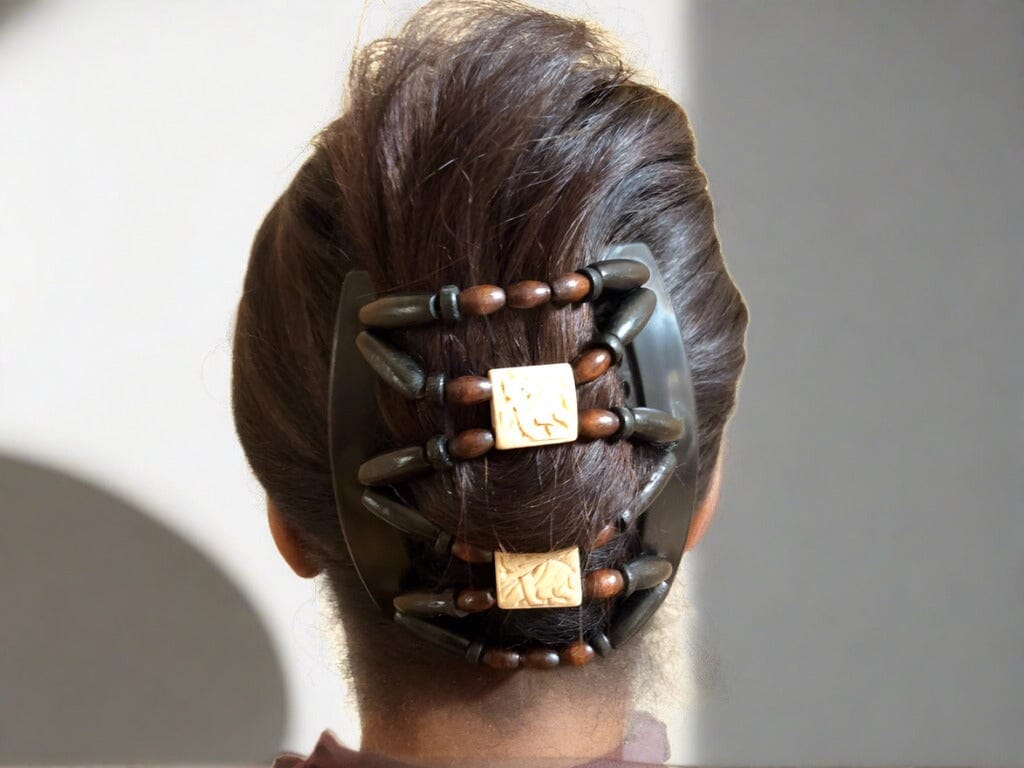 African Butterfly Thick Hair Comb - Stones & Bones Brown 122