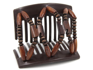 African Butterfly Thick Hair Comb - Stones & Bones Brown 123
