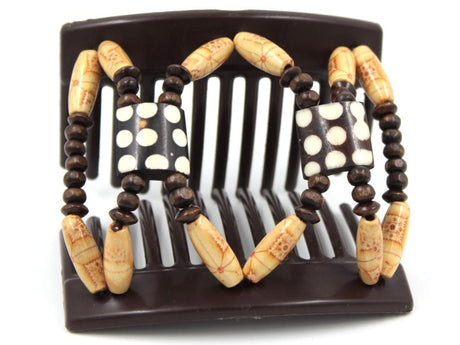 African Butterfly Thick Hair Comb - Stones & Bones Brown 124