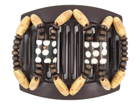 African Butterfly Thick Hair Comb - Stones & Bones Brown 124