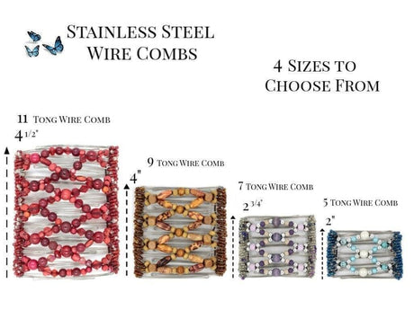 African Butterfly Wire Hair Clips Multiple Sizes to Choose From
