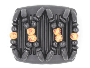 African Butterfly Chameleon Hair Comb - Beada Black 11