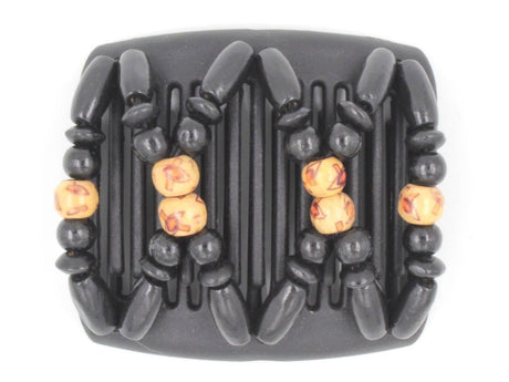African Butterfly Chameleon Hair Comb - Beada Black 11