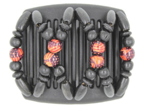 African Butterfly Chameleon Hair Comb - Beada Black 24