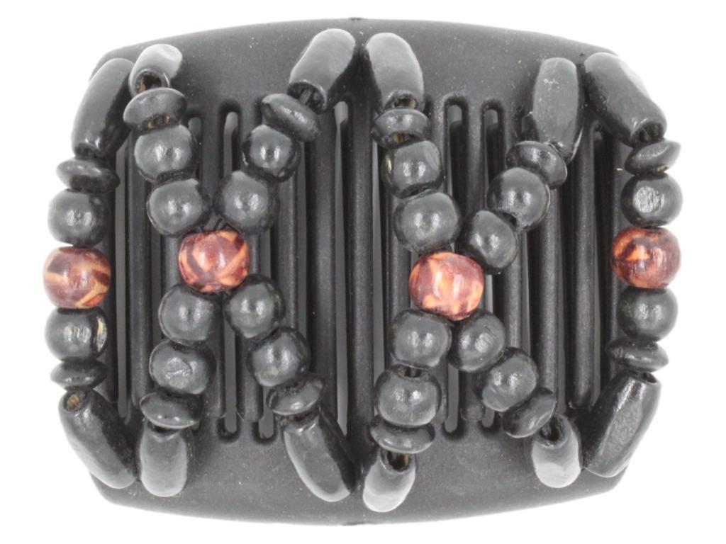 African Butterfly Chameleon Hair Comb - Beada Black 26