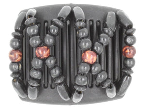 African Butterfly Chameleon Hair Comb - Beada Black 26