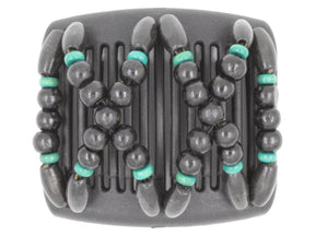 African Butterfly Chameleon Hair Comb - Beada Black 29
