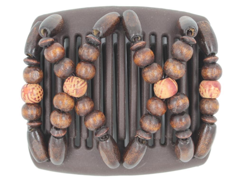 African Butterfly Chameleon Hair Comb - Beada Brown 03