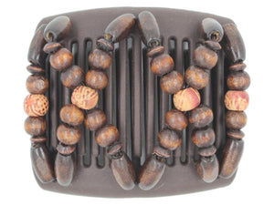 African Butterfly Chameleon Hair Comb - Beada Brown 03