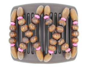 African Butterfly Chameleon Hair Comb - Beada Brown 23