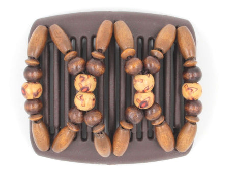 African Butterfly Chameleon Hair Comb - Beada Brown 25