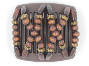 African Butterfly Chameleon Hair Comb - Beada Brown 26