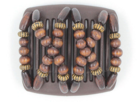 African Butterfly Chameleon Hair Comb - Beada Brown 26