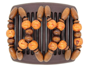African Butterfly Chameleon Hair Comb - Beada Brown 27