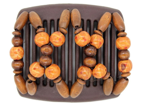 African Butterfly Chameleon Hair Comb - Beada Brown 27