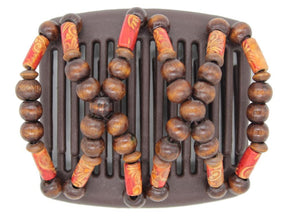 African Butterfly Chameleon Hair Comb - Beada Brown 29