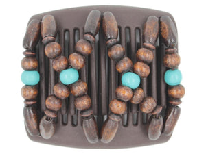 African Butterfly Chameleon Hair Comb - Beada Brown 31