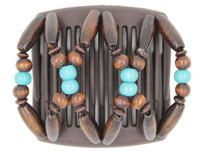 African Butterfly Chameleon Hair Comb - Beada Brown 40