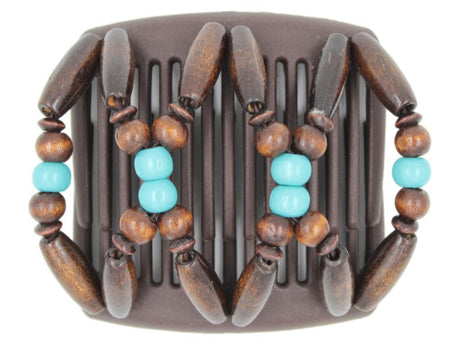 African Butterfly Chameleon Hair Comb - Beada Brown 40