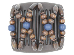 African Butterfly Chameleon Hair Comb - Beada Brown 44