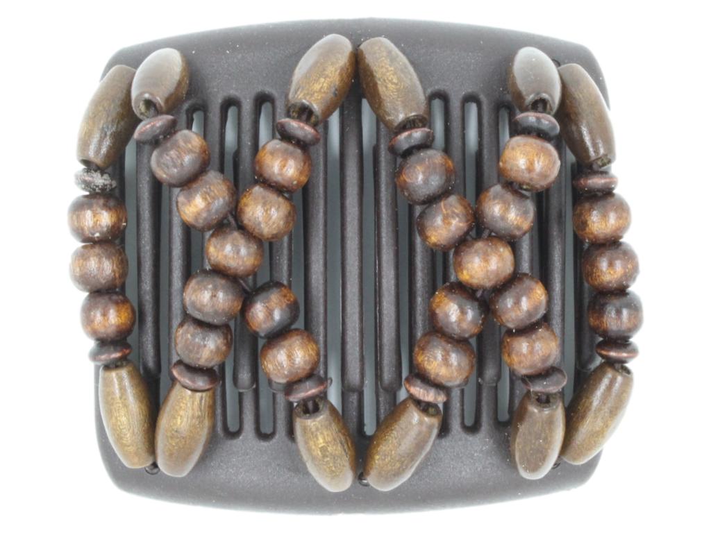 African Butterfly Chameleon Hair Comb - Beada Brown 45