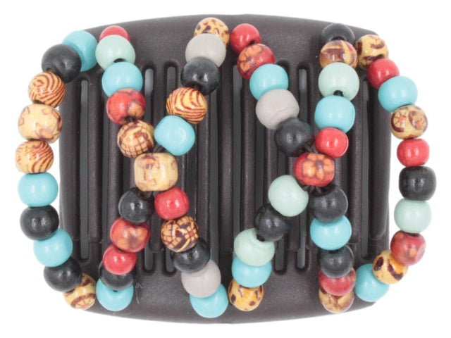 African Butterfly Chameleon Hair Comb - Beada Brown 49