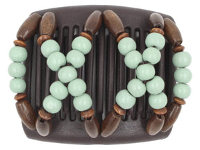 African Butterfly Chameleon Hair Comb - Beada Brown 65