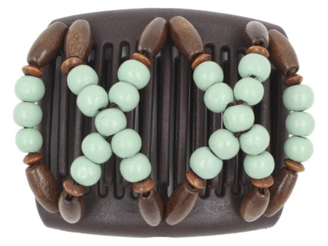 African Butterfly Chameleon Hair Comb - Beada Brown 65