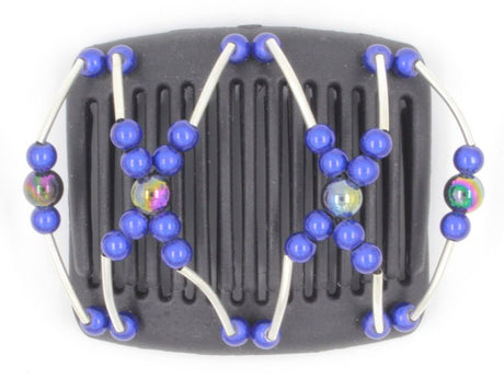 African Butterfly Chameleon Hair Comb - Beada Tube Black 09