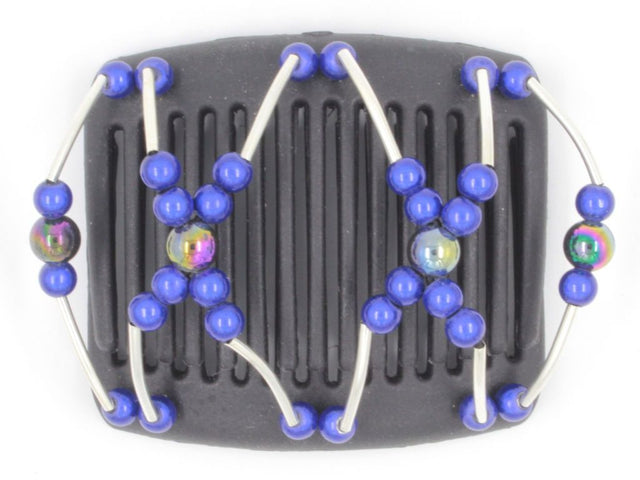 African Butterfly Chameleon Hair Comb - Beada Tube Black 09