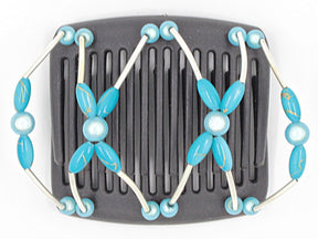African Butterfly Chameleon Hair Comb - Beada Tube Black 15