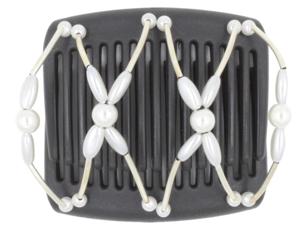 African Butterfly Chameleon Hair Comb - Beada Tube Black 19