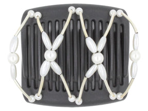 African Butterfly Chameleon Hair Comb - Beada Tube Black 19