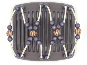 African Butterfly Chameleon Hair Comb - Beada Tube Brown 15