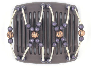 African Butterfly Chameleon Hair Comb - Beada Tube Brown 15
