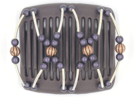 African Butterfly Chameleon Hair Comb - Beada Tube Brown 15