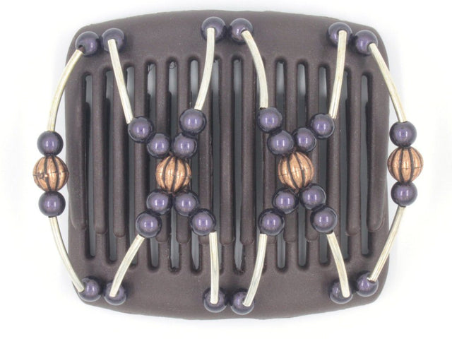 African Butterfly Chameleon Hair Comb - Beada Tube Brown 15