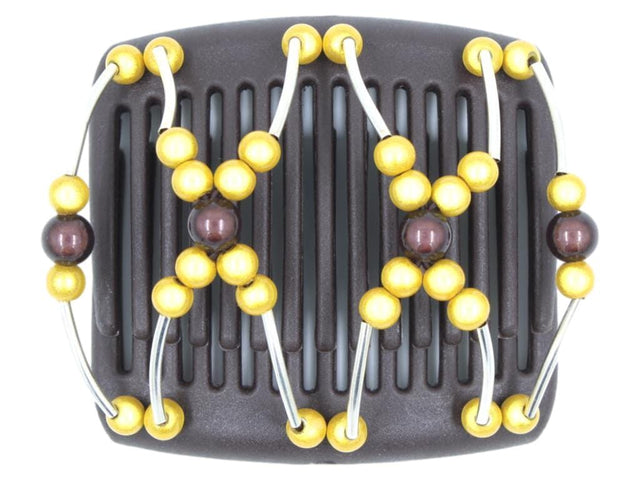 African Butterfly Chameleon Hair Comb - Beada Tube Brown 23