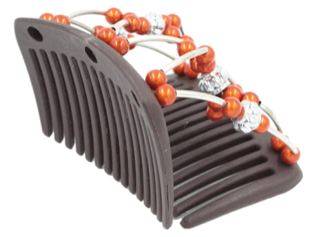 African Butterfly Chameleon Hair Comb - Beada Tube Brown 24