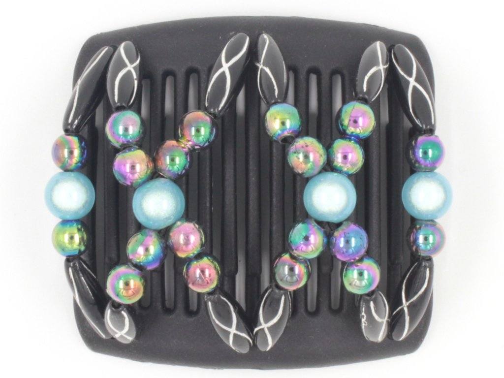 African Butterfly Chameleon Hair Comb - Dalena Black 20