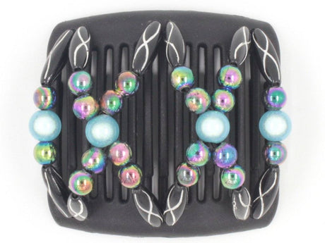 African Butterfly Chameleon Hair Comb - Dalena Black 20