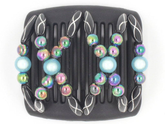 African Butterfly Chameleon Hair Comb - Dalena Black 20