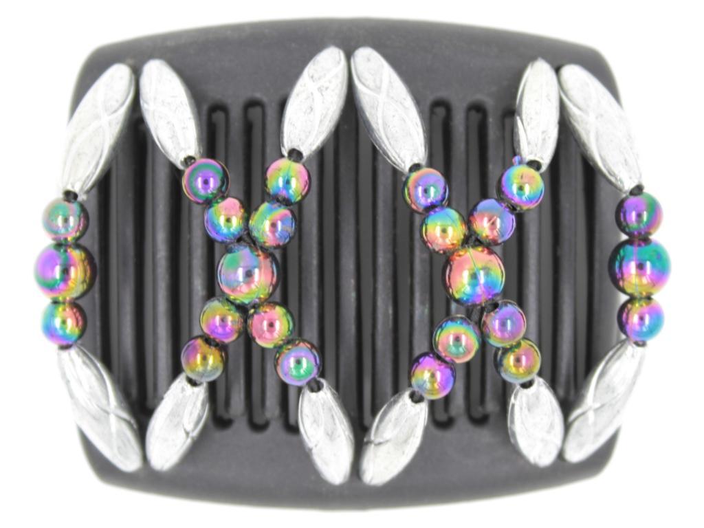African Butterfly Chameleon Hair Comb - Dalena Black 30