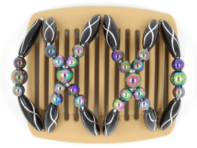 African Butterfly Chameleon Hair Comb - Dalena Blonde 12